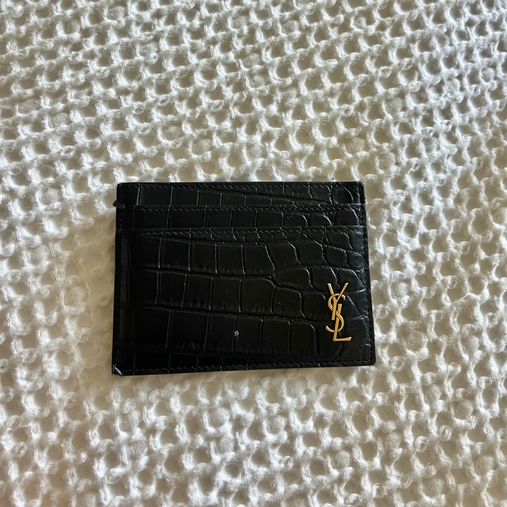 YSL saint laurent croc card holder